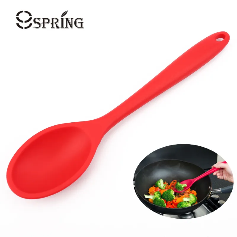 7 Pcs Lot Food Grade Silicone Spoon Utensil Spatula Set Non Stick Heat  Resistant Cooking Baking Kitchen Tools Spoon Rest Rainbow Color Set 