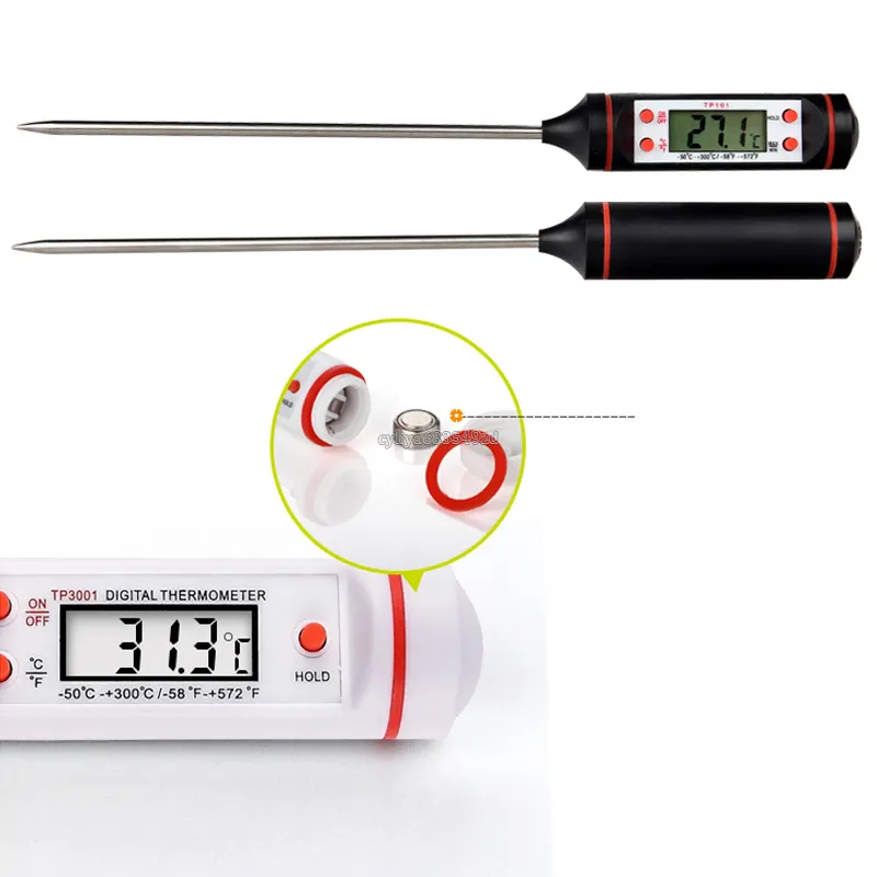 Thermomètre à viande Cuisine Cuisson numérique Sonde alimentaire Électronique BBQ Outil de détection de température domestique avec emballage de vente au détail