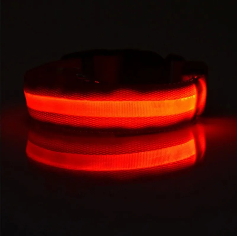 Ledd hundkrage band USB uppladdningsbart blinkande ljus vattentätt hundband Många färger för ditt val