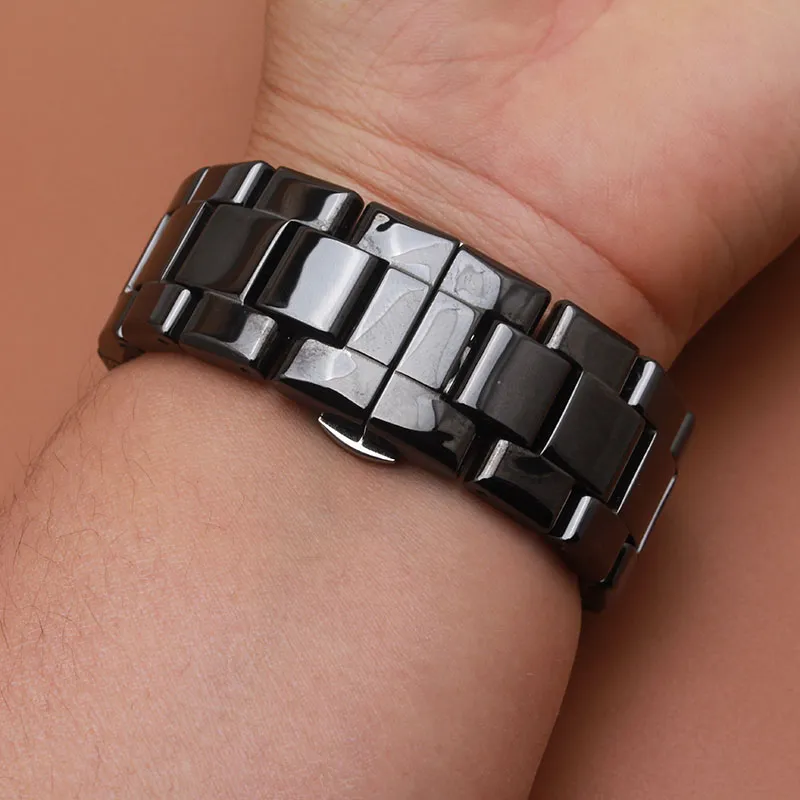 교체 AR 1400 1400 1411 1410 Black Mens Wristwatch 팔찌 스트랩 홍보 곡선 곡선 End321p를위한 새로운 Watchband 세라믹 시계 액세서리 교체