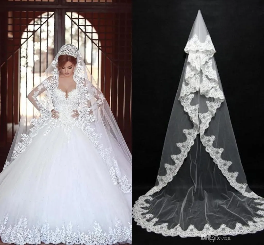Lace Wedding Veil 1 Layer 300cm*270cm Bridal veil with Metal Comb