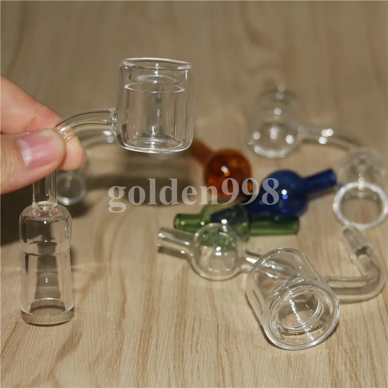 Conjunto de fumar de pregos de Banger de quartzo térmico com balde duplo, tampa de carboidrato combinada, 10mm 14mm 18mm masculino unha feminina