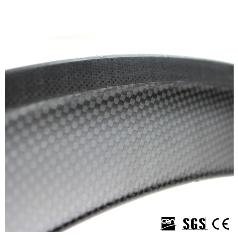 700C 50mm Depth 23mm Width Full Carbon Road Bike Rims Clincher UD Matte Carbon Bicycle Wheels Rim 445g-475g Piece