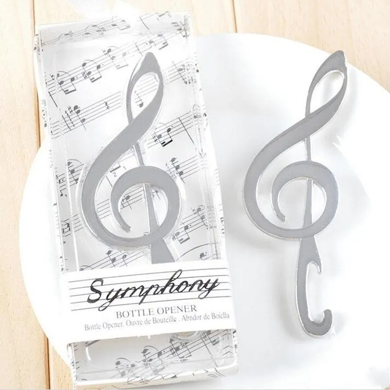 DHL Unique Wedding Favors "Symphony" Chrome Music Note Bottle Opener wedding gift