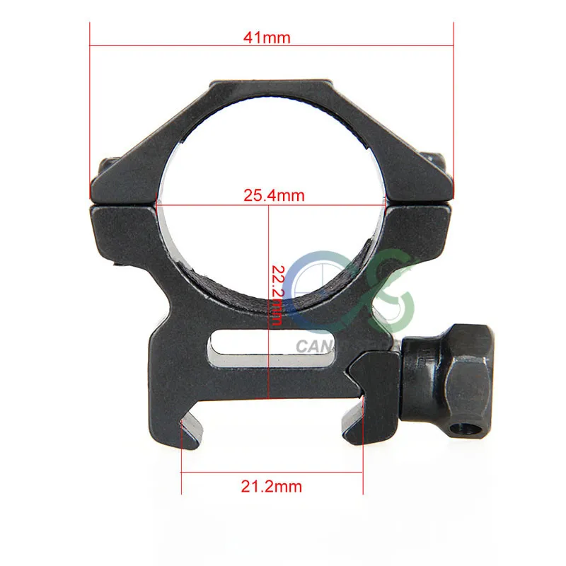 Canis Latrans 25.4mm 6063 Aluminium-Finish-Beschichtung Anodische Oxidation Doppelreihige Niedrige Breite Geltungsbereich für Outdoor-Jagd CL24-0155B