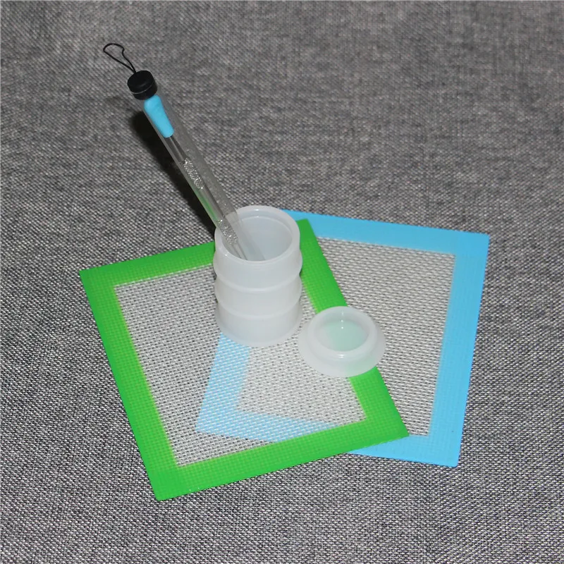 1 pz Kit di cera siliconica Set con fogli quadrati da 14 cm 115 cm pastiglie olio opaco contenitore in silicone strumento dabber vasetti di erbe secche dab9314028