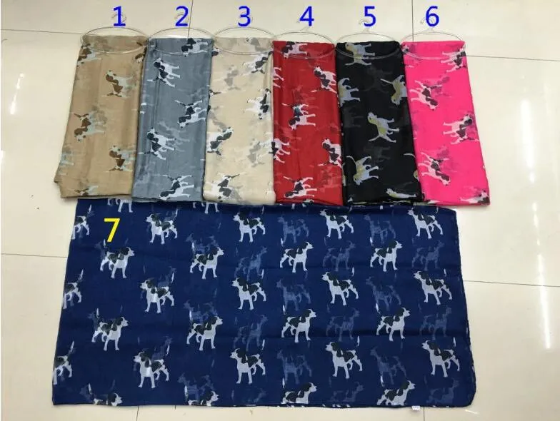 Vente directe d'usine imprimé animal voile coton infini écharpe toutes sortes de chiot chien imprimé cercle écharpe mode scaves femmes autour des écharpes