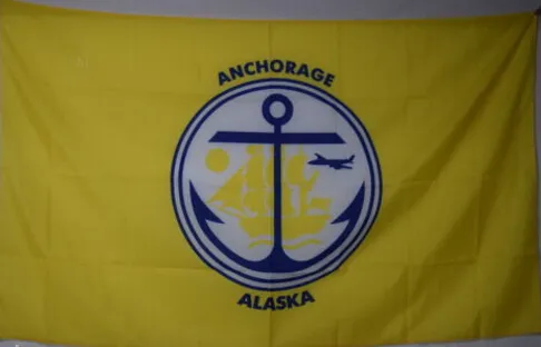 Anchorage Alaska Flaga 3FT X 5FT Poliester Banner Latający 150 * 90 cm Niestandardowy flaga Wystrój ogrodowy