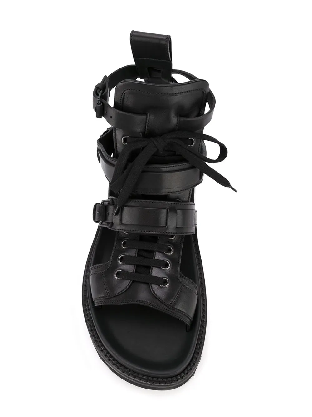 높은 최고 정품 가죽 로마 남자 검투사 레이스 업 Strappy 블랙 샌들 패션 캐주얼 신발 Hombre Sapatos 2017