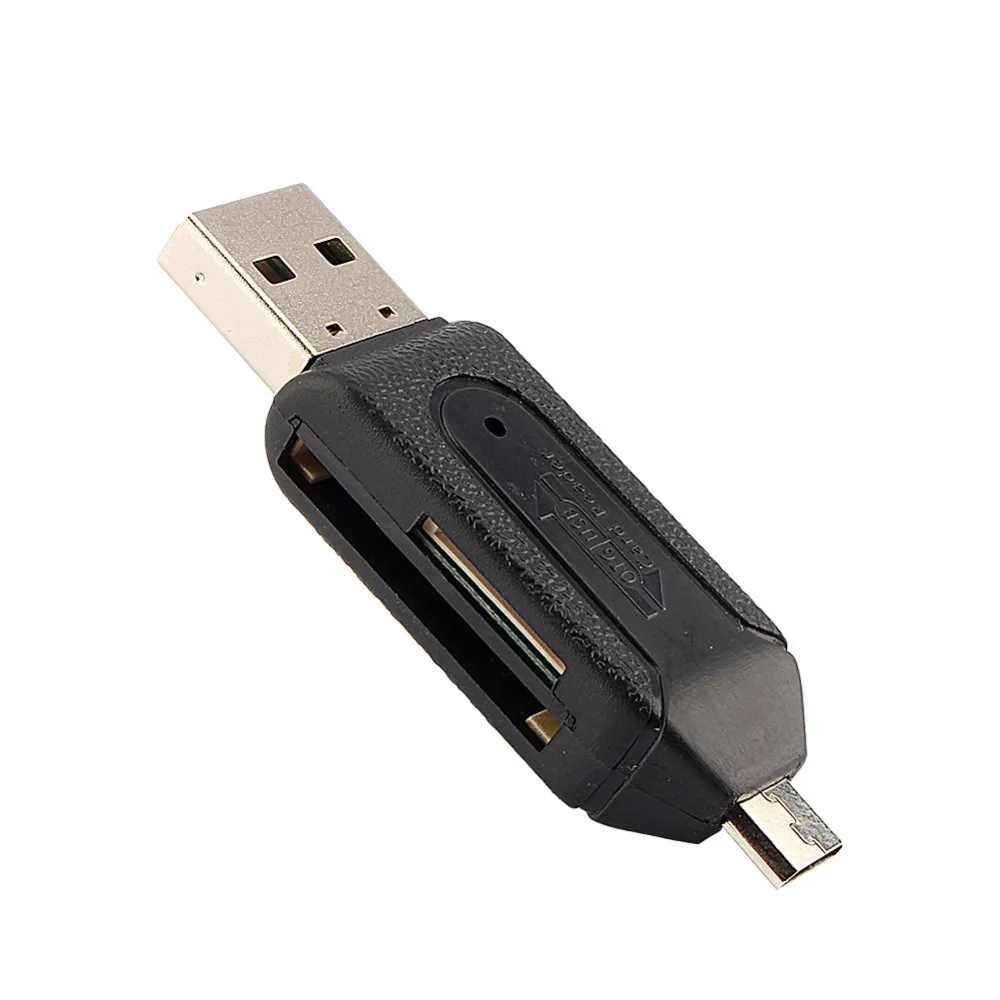 Freeshipping 10 stks / partij Universele kaartlezer Telefoon PC-kaartlezer Micro USB Flash OTG TF / SD-geheugen 2 in 1 Dual voor de telefooncomputer