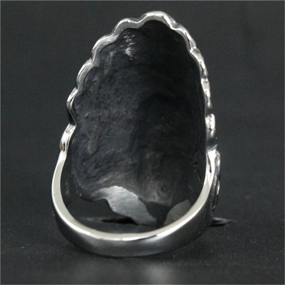 / mycket nyaste design amerikansk indisk cool ring 316l rostfritt stål mode smycken biker stil band fest blå sten ring