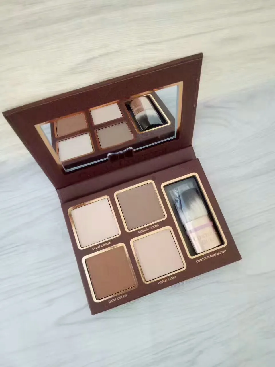 Merk Make-up Cocoa Contour Palette Gezicht Bronzer Contouring HighLighting Kit met borstel Marktpoeder Cosmetica Gift Paletten Hoge kwaliteit Make-up levering