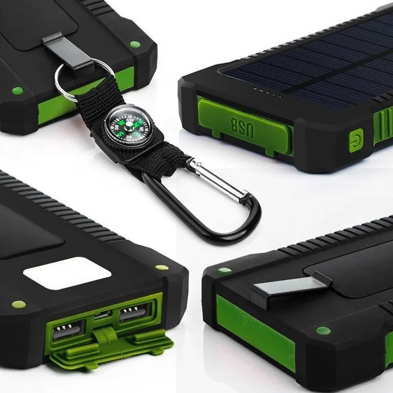 20000MAH Universal 2 Port USB Solar Power Bank Zewnętrzna bateria zapasowa z pola detalicznego dla całego telefonu Ładowarka Samsung Celpphone