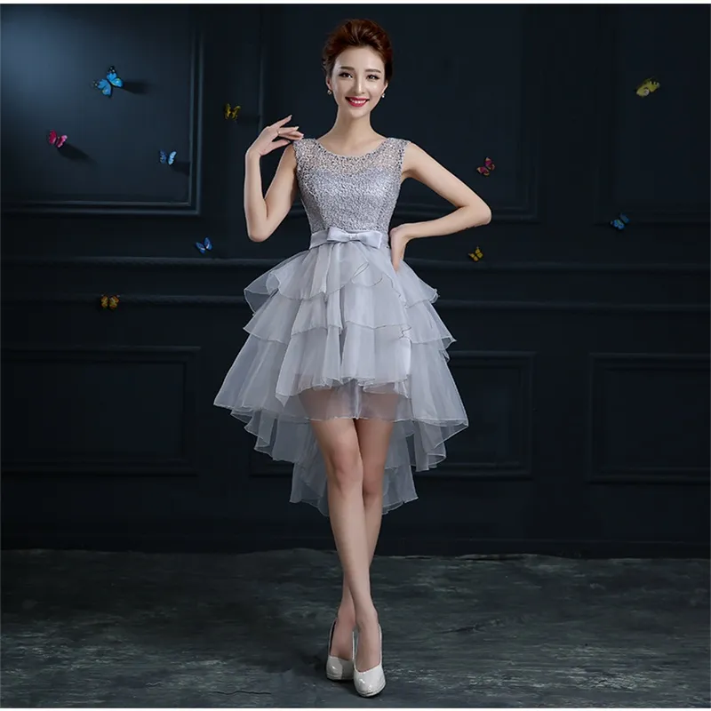 Short Evening Dress with Sashes 2017 Gray Red Hi-Lo Hemline Lace Organza Prom Graduation from Dhgate Evening Dresses - price 60.31 Short Evening Dress with Sashes 2017 Gray Red Hi-Lo Hemline Lace Organza Prom Graduation from Dhgate Evening Dresses - price 60.31