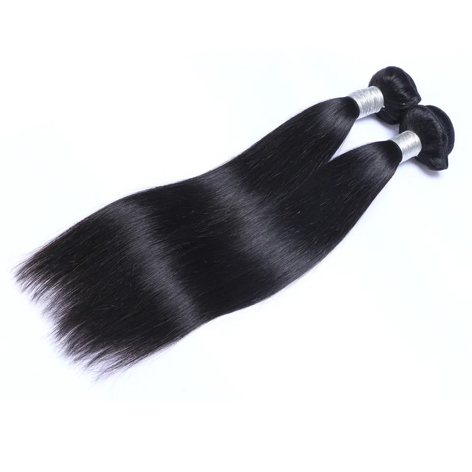 Brazylijska Dziewiczy Human Włosy Proste nieprzetworzone Remy Hair Weavips Double Weepts 100g / pakiet 2bndle / lot można farbować bielone
