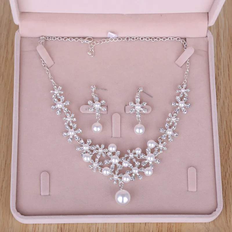 Mariée Mariage Goutte D'Eau Cristal Collier Boucles D'Oreilles Bracelet
