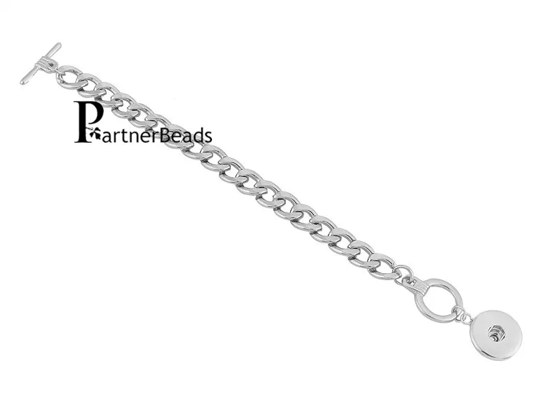 10pcs Lot Diy Bangles 18mm Ginger Snap Bracelet Metal Snap Button Charms Jewelry Bracelet For Women Kb3347 102303