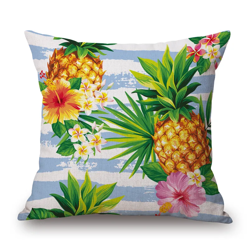 Nouveau tropical housse de coussin jungle banane jeter taie d'oreiller pour canapé chaise canapé décoratif ananas almofada ananas cojines