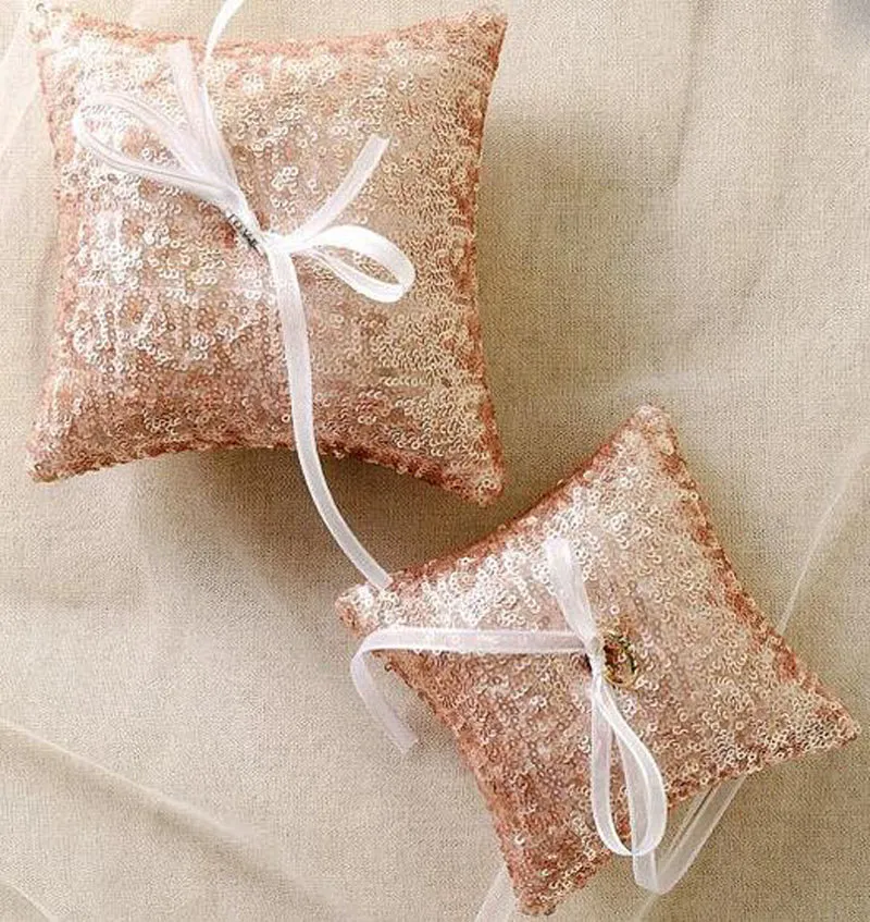 Rose gold hotsell ring bearer pillow