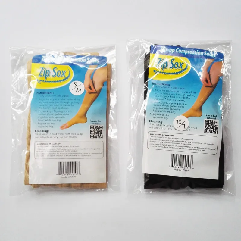 Women Compression Zip Up Socks Slimming Shaper Leg 