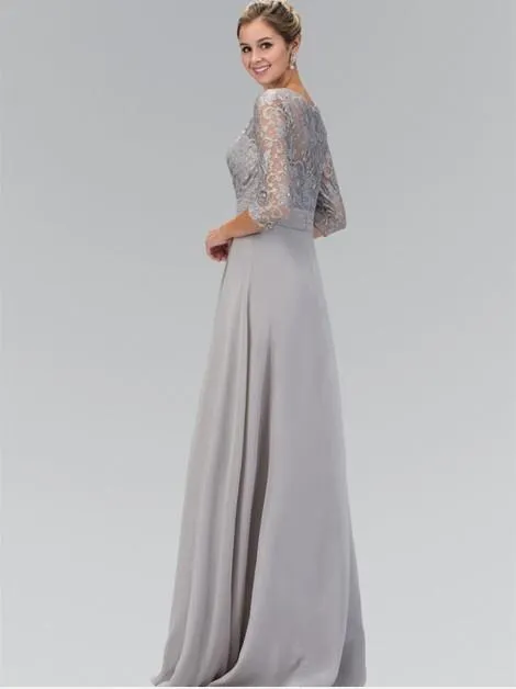 Royal Blue Chiffon Bridesmaid Dress Floor-Length with 3/4 Illusion Sleeves  and Zipper Closure from Dhgate Bridesmaid Dress - price 90.26