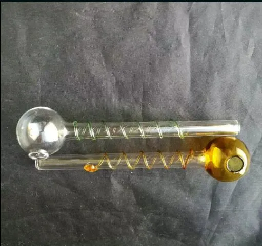 fils de verre enroulés sur des pipes à fumer, bangs en verre en gros, pipe à eau en verre, narguilé, accessoires pour fumeurs,