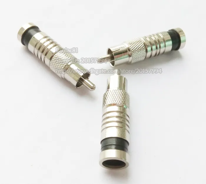 RG6 RCA Mannelijke Compression Adapter Connectors voor CCTV-kabelvideo Audiokabel Draad / 