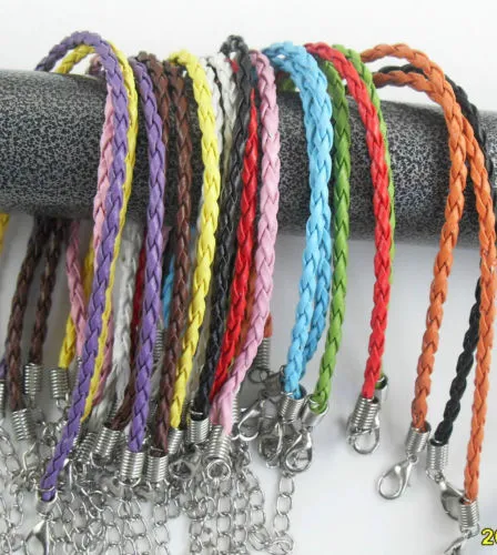 / mischte Farbe Twist-Lederschnur-Seil-Armband-Armband-Kette Art und Weise für die Schmuckherstellung