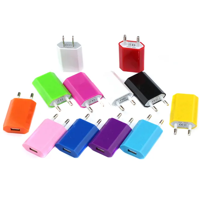 5V 1000 mAh Kolorowa UE wtyczka USB ładowarka ścienna AC Adapter zasilający AC ładowarka do iPhone'a 7 plus 6 6s 5S8407566