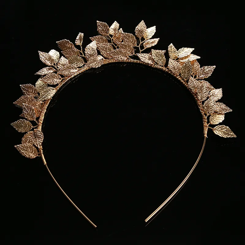 Delicate Leaf Flower Ring Hoop Crown Gold Silver Headband Bride Headdress Flower Headwear Wedding Hairwear Bridal Hair Jewelry9706344