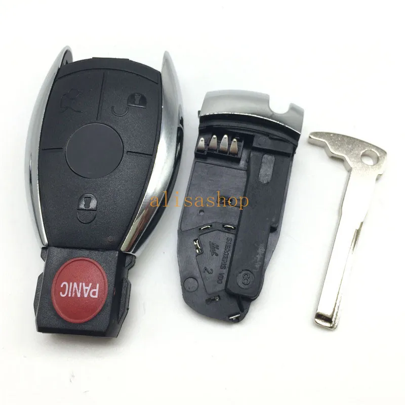 Replacements car key cover 3 1 buttons remote key case shell with blade for Mercedes Benz with logo USA style224a1548519