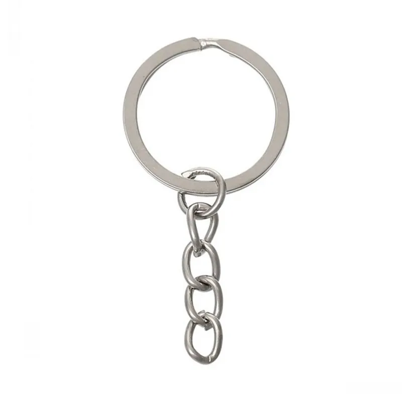 Metal Split Key Chain Ring Parts Accessories Silver Color Keychain 5cm x 2,4 cm DIY Keychains som gör fynd grossist