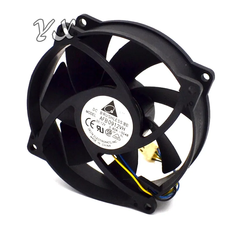 9025 9Cm redondo ventilador 4 linha bola AFB0912VH 12V 0.60A furo 7.2CM