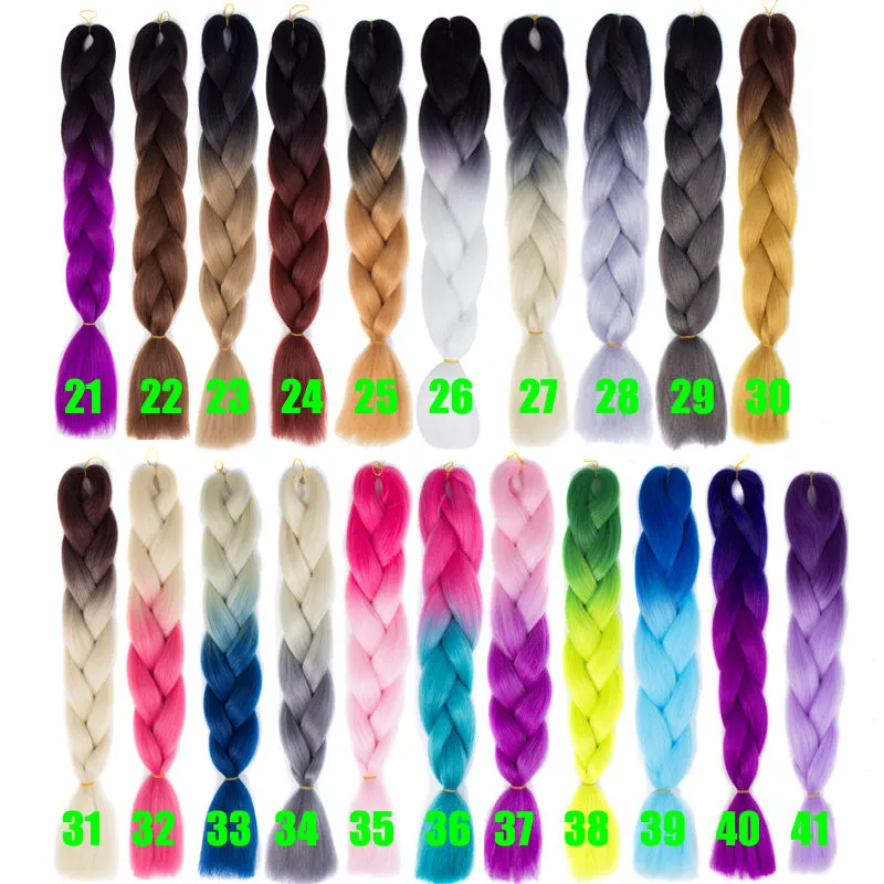 due toni nero marrone JUMBO TRECCE CAPELLI tresse cheveux 24 pollici jumbo intrecciare ombre box trecce capelli ricci kanekalon capelli sintetici all'uncinetto