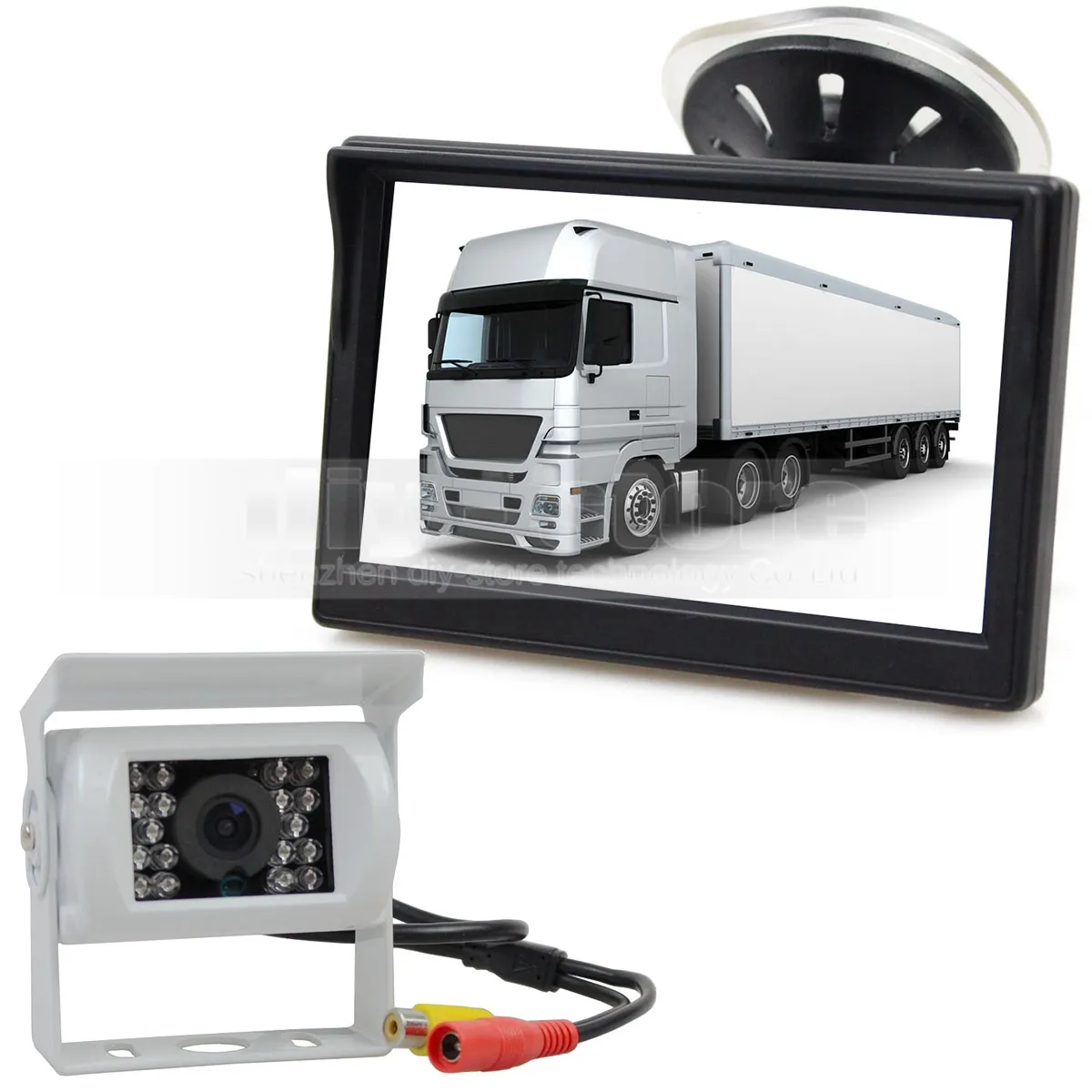 5inch Video Car Monitor IR Car Camera Rear View Camera Security System Parking Reversing System Kit for Car Van Truck Bus