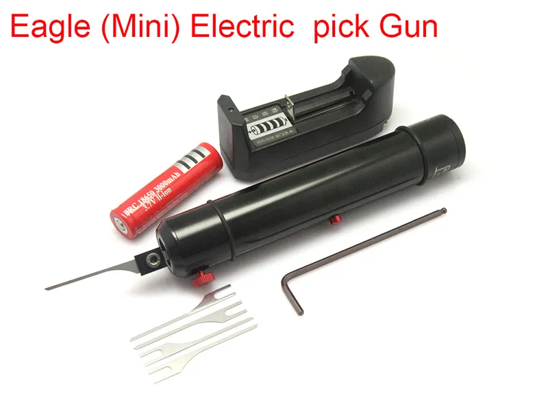 Låssmedlåsplockverktyg örn mini elektrisk plockning pistol självklämskskruvnål exakt justerbar kraftstorlek liten volym låg vikt