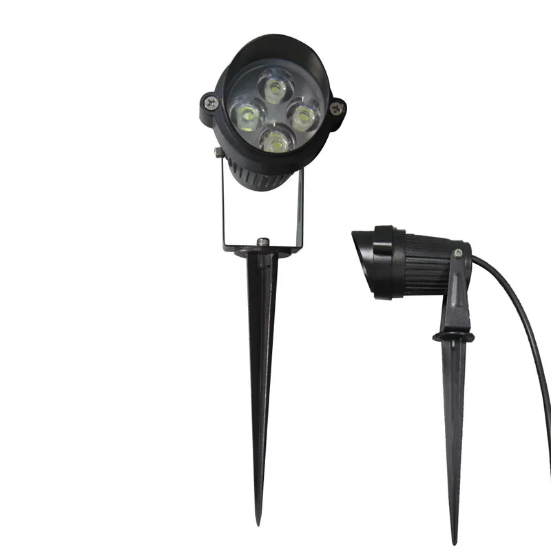 10 개 4 와트 AC85-265 볼트 12 볼트 LED 정원 스파이크 빛 IP65 방수 프로젝터 경로 풍경 스포트라이트 보안 잔디 빛 야외 LED 홍수 램프