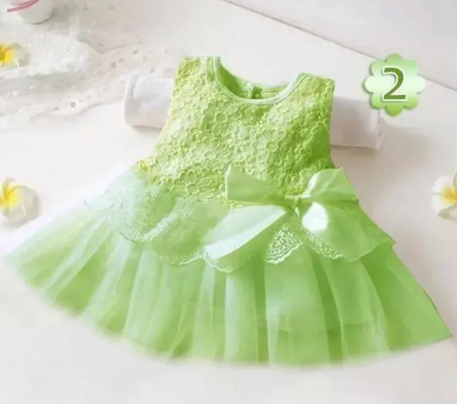 2017 Baby girl bow dress princess dress children lace patchwork sleeveless dresses flower girl party dress kids fashion clothing