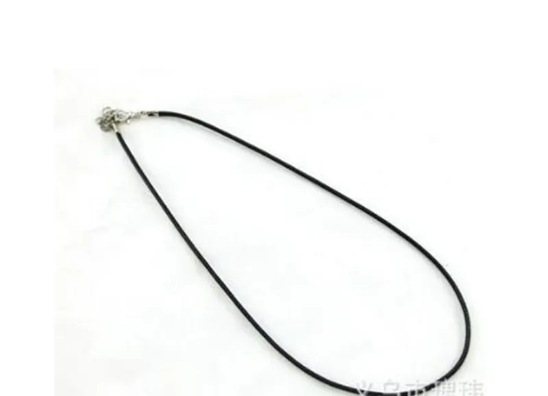 EPACK 100 st 2mm Black Wax Chains Leather Snake Halsband Pärlor Sträng Sträng Rope Wire 45cm 5 cm Extender -kedja med hummer C291A