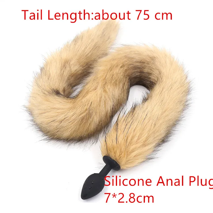 Анальная заглушка с длинным хвостом Fox Silicone Anus Bult в взрослых играх для женских эротических секс -продуктов. Флирт игрушки для женщин