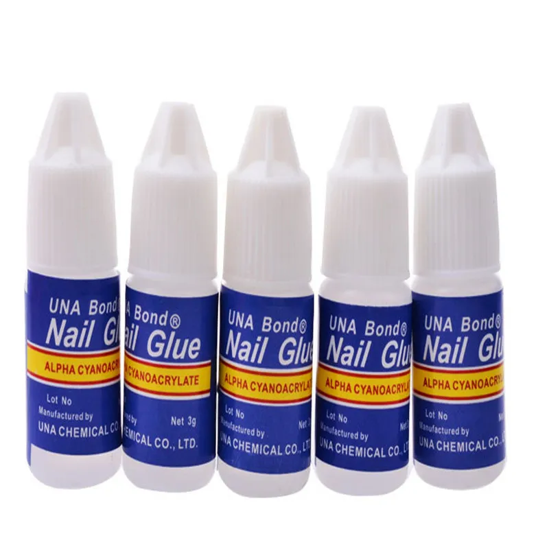 Wholesale- 5Pcs 3g Nail Glue Glitters DIY Nail Art Deco Acrylic Tips Adhesive Tool