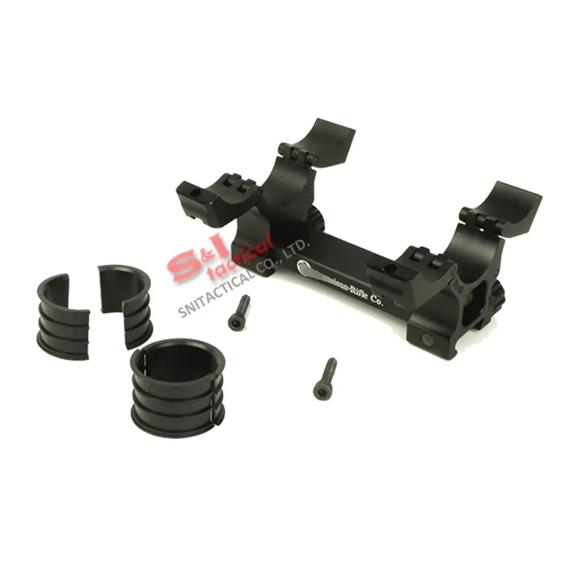 Tactical M10 QD-L Rifle Scope Mount 25mm-30mm Diameter Rings with Integrated Bubble Level Fit Weaver Picatinny Rail Black