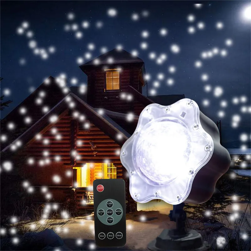 Romantique chute de neige de Noël Projecteur laser lumière extérieure  flocons de neige étoiles extérieur LED lampe de scène mariage paysage  jardin