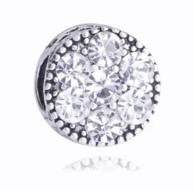 Passend für Sterling-Silber-Armbänder mit doppelseitigem Kristall, runden Perlen, Charms für europäischen Stil, Schlangen-Charm-Kette, Mode-DIY-Schmuck im Großhandel