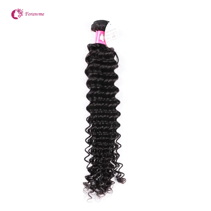 1 2 paquetes / lote El cabello humano virgen brasileño de onda profunda teje el cabello peruano barato sin procesar Trama suave Remy Forawme Hair # 1B 8-30inch