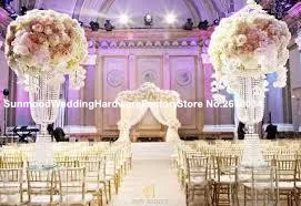 Lüks düğün sütunlar sütun düğün sahne için geçit standı kristal koridor ayağı düğün dekor