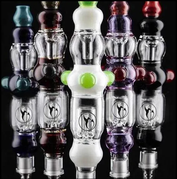 5 kleuren luxe nector stro dab glazen water pijp 2016 enkele glazen bong 14mm gezamenlijke titanium spijker ruwe rollende papieren glazen bong