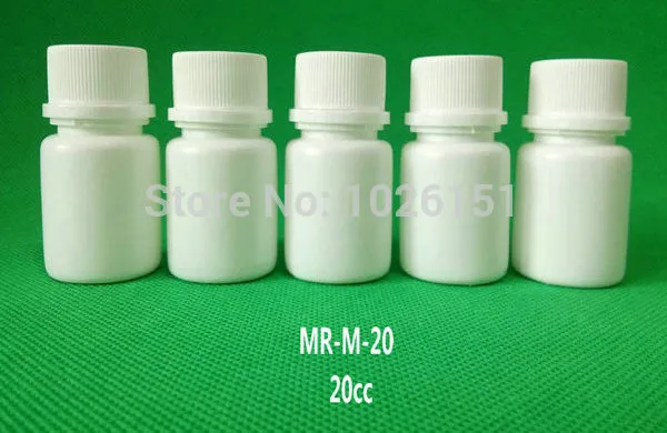 شحن مجاني 100 + 2PCS 20ML 20G 20CC البلاستيك الطب البلاستيك حبة زجاجات، الدواء زجاجات حبة حاوية مع قبعات واقية من العبث