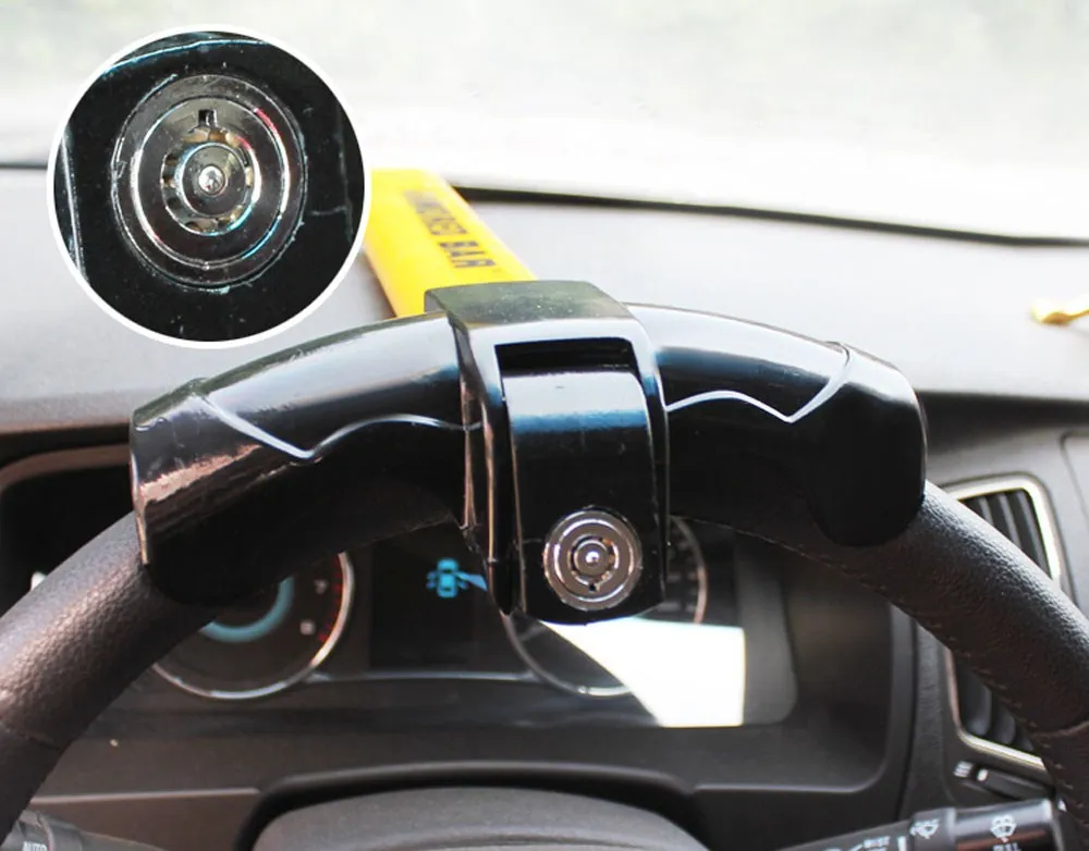 2016 Dispositif antivol d'alarme de voiture de verrouillage de volant de sécurité automatique de style T universel extra sécurisé avec construction en acier robuste 1258877