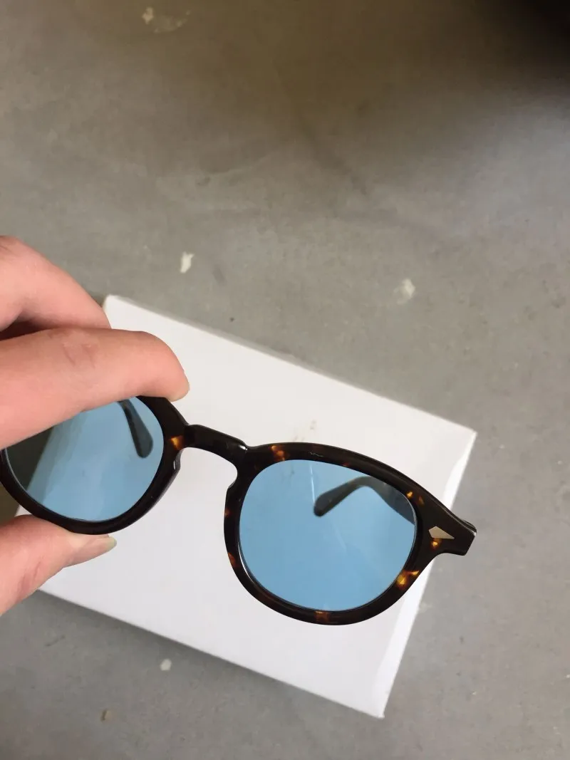 Retro Vintage Johnny Vintage Sunglasses With Blue Lens Tortoise
